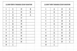 12.Sınıf Tarama Cevap Anahtarı (25.02.2026)